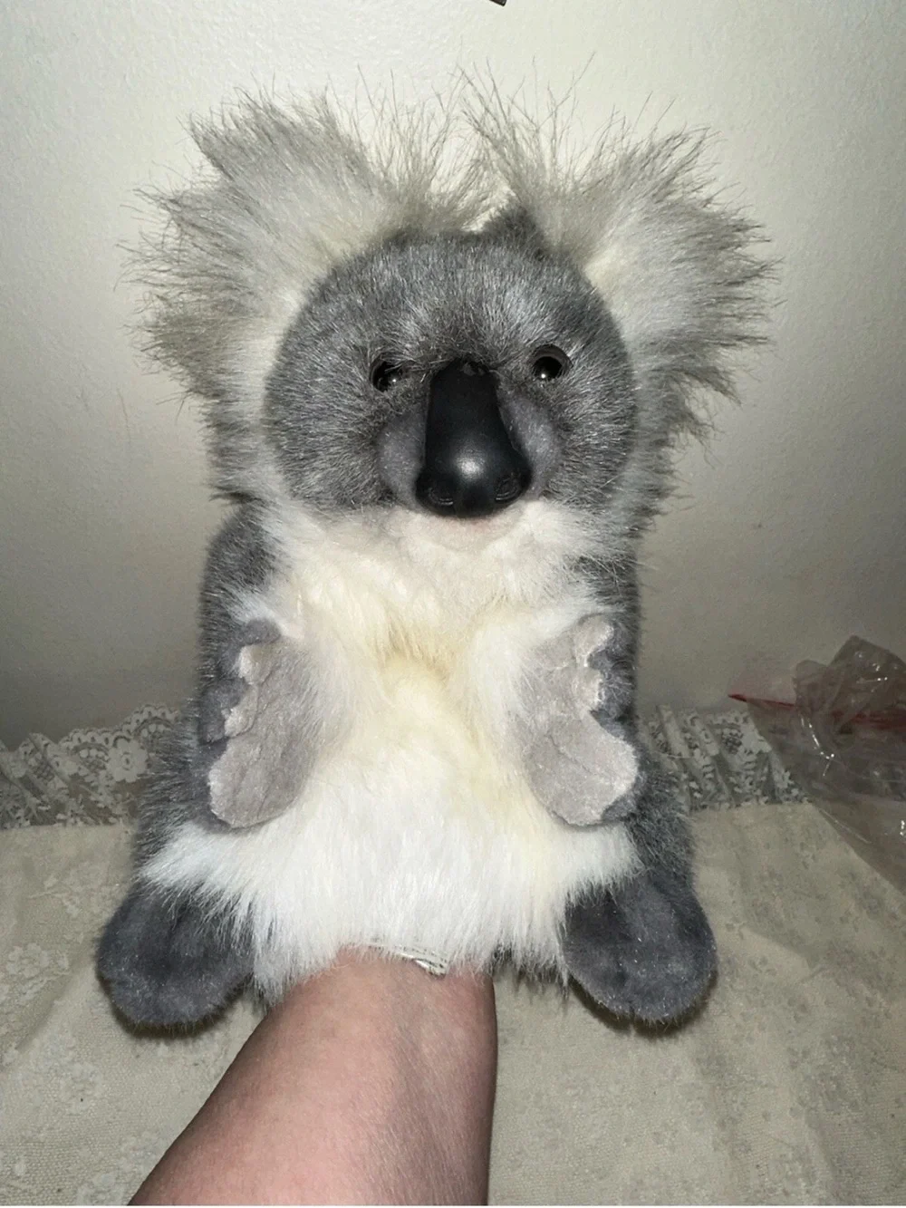 HANSA Koala Puppet With Tags 1999 label #4030 VINTAGE